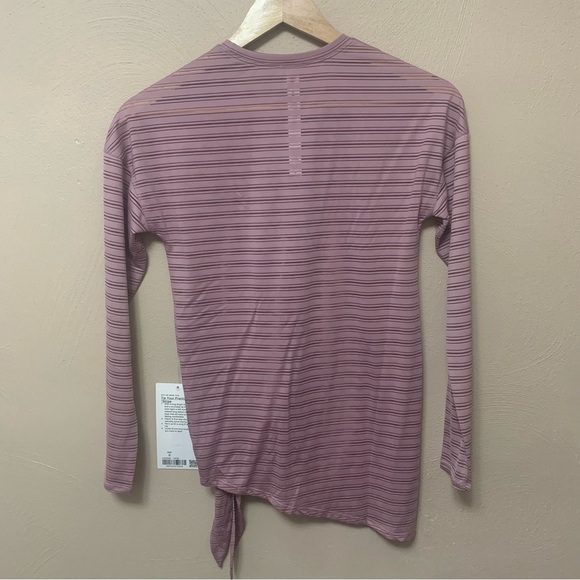 Lululemon Tie Your Practice Long Sleeve Stripe Size 0 Mauve NWT New W3CDIS - Picture 7 of 12
